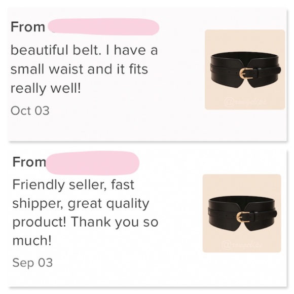 PU Wide Black Belt Gold Tone Buckle - Picture 6 of 6